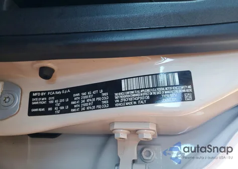 2016 Fiat 500X Easy z USA, uszkodzony, nr VIN ZFBCFXBT4GP303136